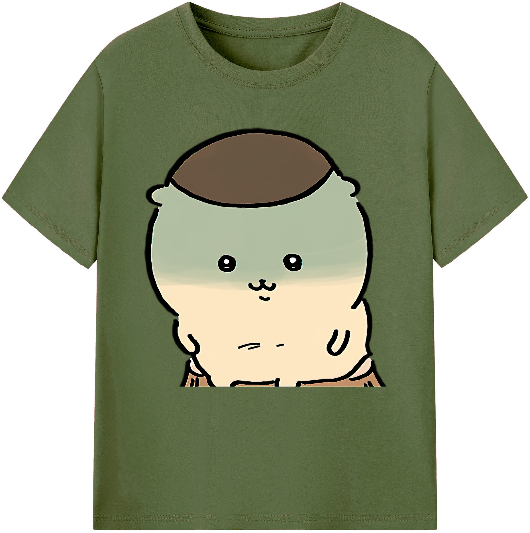 （画像用） ちいかわ くりまんじゅう Chii-kawa kuri manjū 綿100％半袖Tシャツ（フロントプリント）